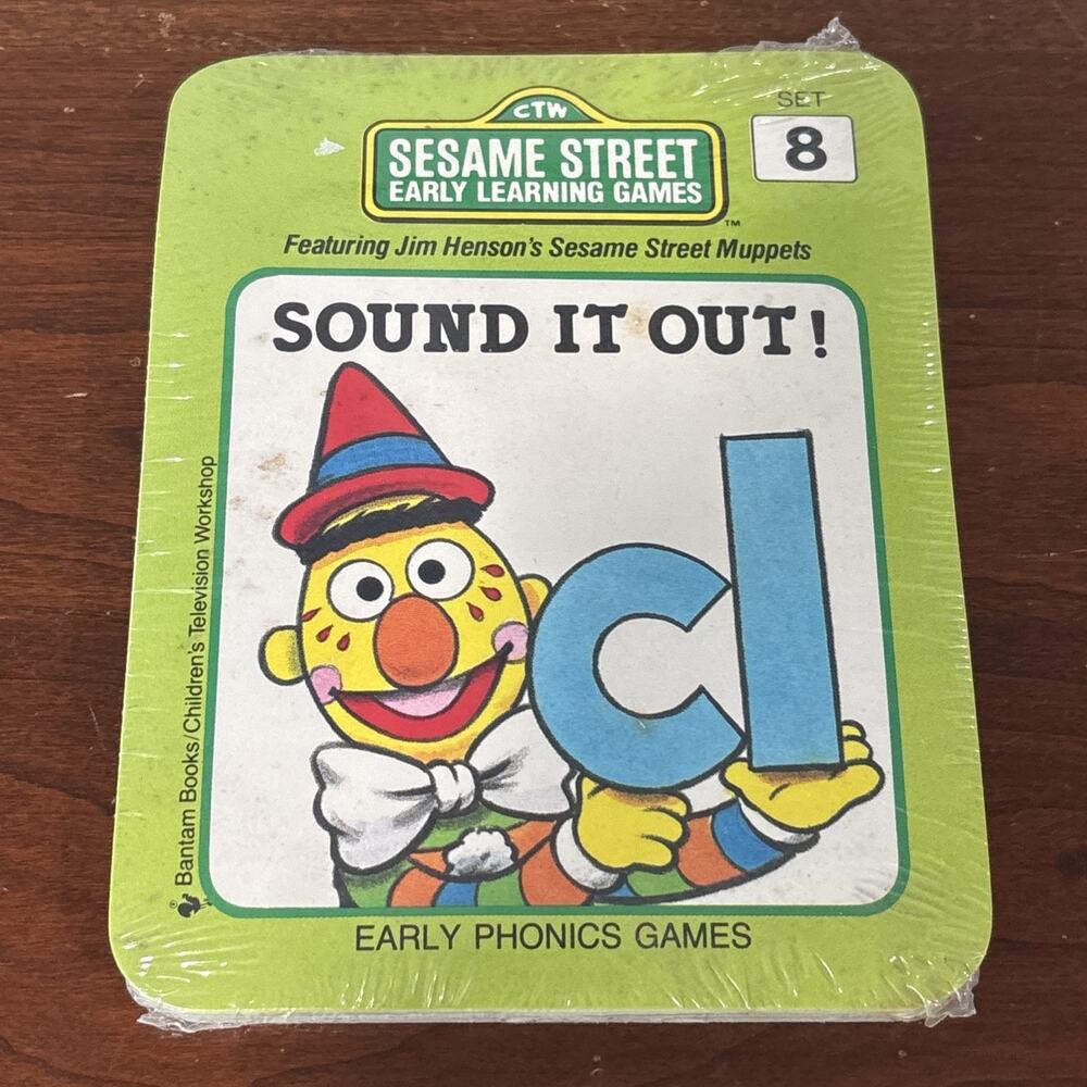 Sesame Street Early Learning Games Phonics Sound It Out Set 8 Cards New Sealed
